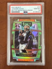 2021 Panini Select Ja'Marr Chase #47 Neon Green Prizm Die-Cut /349 (RC) PSA 10 picture