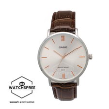 Casio Men's Analog Brown Leather Strap Watch MTPVT01L-7B2 MTP-VT01L-7B2 picture