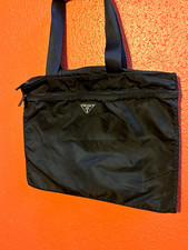 Authentic Prada Tessuto black nylon large tote bag, made in Italy. picture