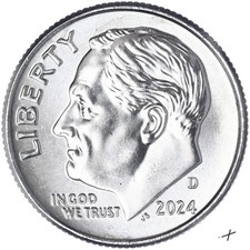 ONE 2024 D Uncirculated Roosevelt Dime from Original Bank Roll Low Minted Coin picture