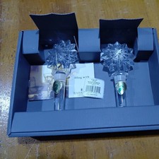 Waterford Crystal Star of Erin Pair Bottle Stoppers New In Box Marshall Field's picture