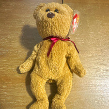 Ty Beanie Babies “Curly” Bear Plush With Tag 1996 Vintage Ages 3+ Age 4-7 picture