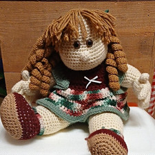 Vintage 1980s Home-made Crochet Amigurumi Doll - Excellent Condition picture