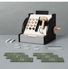 Hearth & Hand Magnolia Wooden Cash Register 17PC Set Set Educational Math NIB picture