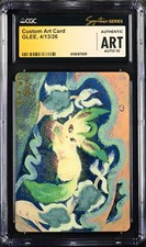 CGC AUTHENTIC ART AUTO 10 Custom Card GLEE Signature Leafeon Laying Down Pokémon picture
