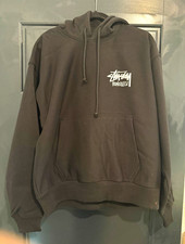 Stussy Stock Honolulu Hawaii Black Hoodie L Pullover Fleece Graphic Pockets picture