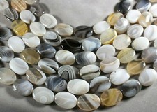 Translucent Banded AGATE 25x18mm Oval Beads 15.5
