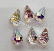 6pc Swarovski Crystal Clear AB 10mm Cone 4848 Fancy Stone; Vintage Rhinestone picture