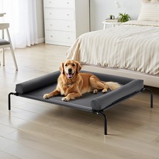 Uimoso Elevated Dog Bed for Large Dog Portable Raised Dog Cot w/ Pillow XL Gray picture