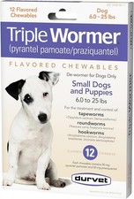 DURVET 12 flavored - chewables Triple Wormer Tablets for Small Dogs & Puppies picture