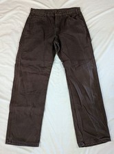 Dickies Mens 34x32** Brown Relaxed Fit Duck Carpenter Pants Workwear Hammer Loop picture