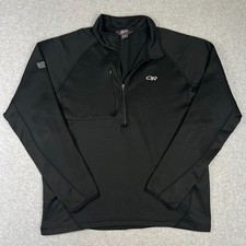 Outdoor Research Radiant Hybrid Pullover Fleece Zip XL Mens Black Hiking Ski picture