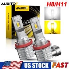 2pcs Switchback H11 H16 H8 LED Fog Light Bulbs Dual Color Yellow White Canbus US picture