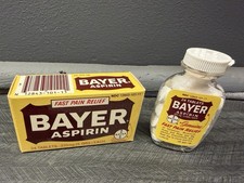 Vintage Unopened Bayer Aspirin Plastic Bottle With Box picture