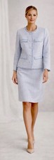 NWT  sz 10 Blue Pinstripe Fringed Jacket & Dress Set Preston & York picture