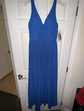 Christina Wu Bridesmaid Dress 22840 Royal Chiffon Sleeveless Size 10 picture