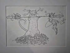Shaolin Cowboy Vs Giant Rat by Geof Darrow Original Art Drawing STUNNING 22x15 picture