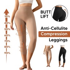 Women Slimming Anti Cellulite Compression Leggings Leg Shaper High Waist Capris picture