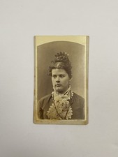 Antique Young Beautiful Victorian Lady Braided Hair CDV Carte De Visite Photo picture