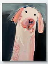 SAMATOWIC Original Abstract Cute Dog 11x14 Expressionism Signed Wall Art 258 picture