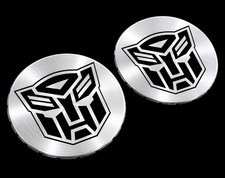 2 TRANSFORMERS AUTOBOTS HARLEY DAVIDSON CAR TRUCK SUV UNIVERSAL OIL CAP EMBLEMS picture