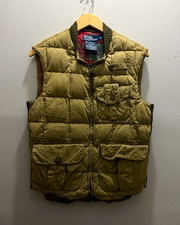 VTG Polo Ralph Lauren Outdoor Down Vest Lamb Fur Plaid Flannel Lined Size Small picture