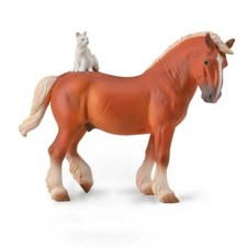 CollectA NEW * Draft Horse with Cat * 88916 Breyer Corral Pals Model Horse picture