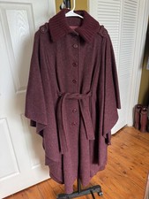 Vintage 1970s Domino New York 100% Wool Burgundy Cape Coat — Union Made in USA picture