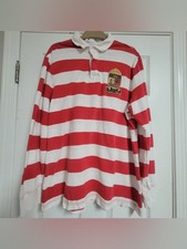 Vintage Polo Ralph Lauren Rugby Shirt Red White Stripe PRLYC Size XL. picture