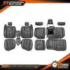 For 2003 to 2006 GMC Yukon Sierra Silverado Front & Rear Row Full Set Dark Gray picture