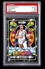 2025 Panini Prizm WNBA A'JA Wilson Card #1 Groovy Edition Gem Mint Graded 10 picture