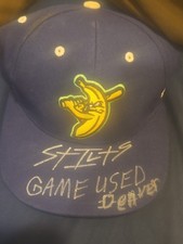 dakota stilts albritton signed game used hat autographed savannah bananas gu cap picture
