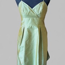Vintage Silk Jenny Yoo light green halter dress with pleated skirt, size 0 picture