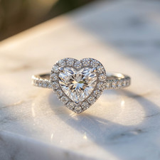 14K White Gold 2.5CT Lab-Created Diamond Valentine Anniversary Gift Heart Ring picture