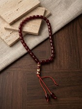 Natural Amber Red Rosary Beads 33 Islamic Prayer Beads Misbaha Subha Tasbih picture