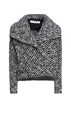 IRO Huddle Black White Button Front Collared Short Jacket Womens 40 NWT picture