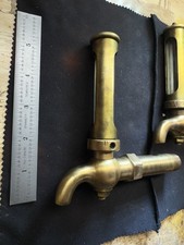 Pair Antique Lunkenheimer Brass Feed Oiler Lubricator Hit Miss Steam Engine picture