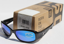 COSTA DEL MAR Vela 1st vintage POLARIZED Sunglasses Black/Blue Mirror 400G RARE picture