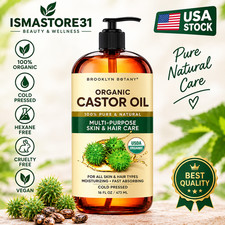 Premium Organic Castor Oil 100% Pure and Hexane-Free Cold-Pressed Beauty 16 fl. picture
