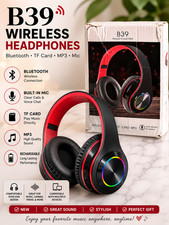 B39 Wireless Bluetooth Headphones Over Ear Headset Mic TF Card MP3 NEW picture