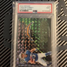 2024 Panini Mosaic - Capital Gains Ladd McConkey #13 (RC) PSA 9 picture