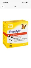 FreeStyle Lite Blood Glucose Diabetic Test Strips 100 CT. Expires 02/2028 + picture
