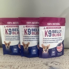 3x K9 Belly Bliss for Dogs 90 Scoops Exp 12/2027 - New/Sealed Pup Labs picture
