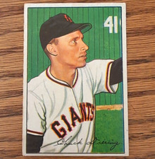 Bowman 1952 Bowman Chuck Diering New York Giants #198 MLB Baseball Card picture
