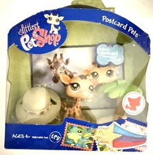 Littlest Pet Shop Postcard Pets #902 Giraffe Safari & Hat Hasbro 2008 LPS NEW picture