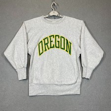 VTG Oregon Ducks Sweatshirt Women Gray Medium Champion Reverse Weave Crewneck 90 picture