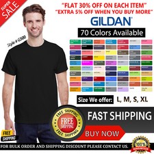 Gildan Mens G500 Solid Heavy Cotton Plain Short Sleeve Blank Casual Fit T-Shirt picture