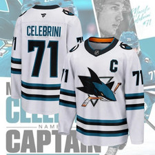 Macklin Celebrini #71 San Jose Sharks Black Hockey Stitched Jersey Player WHTE picture