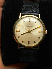 Vintage Hamilton Accumatic A-605 Automatic 33mm 10K RGP Crosshair Running Strong picture