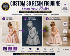 Personalized 3D Portrait Statue Hand Painted from Your Photo Custom Gift picture